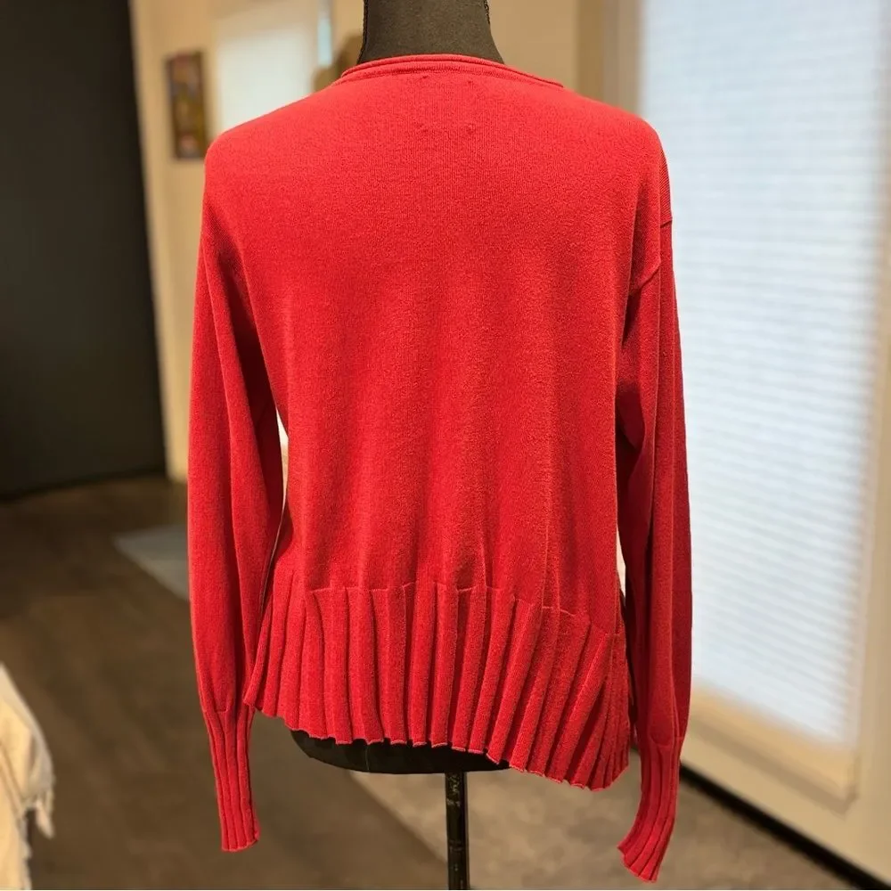 Planet by Lauren G Red Stripe Longsleeve Top